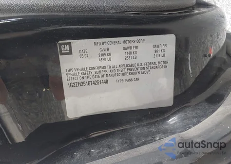 2007 Pontiac G6 Gt from USA, damaged, VIN 1G2ZH351674251440